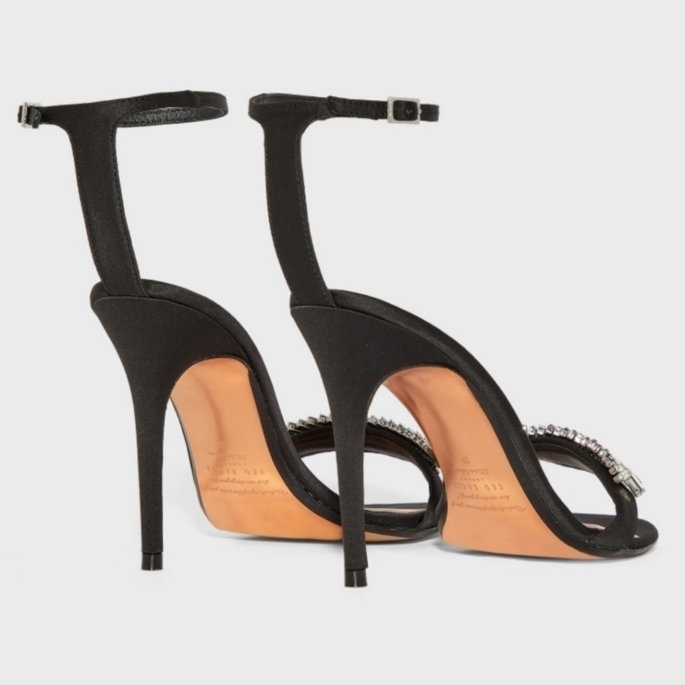 Ted Baker London Ankle Strap High Heel Embellished Rhinestones Black Size‎ 39 /9 - Picture 2 of 11